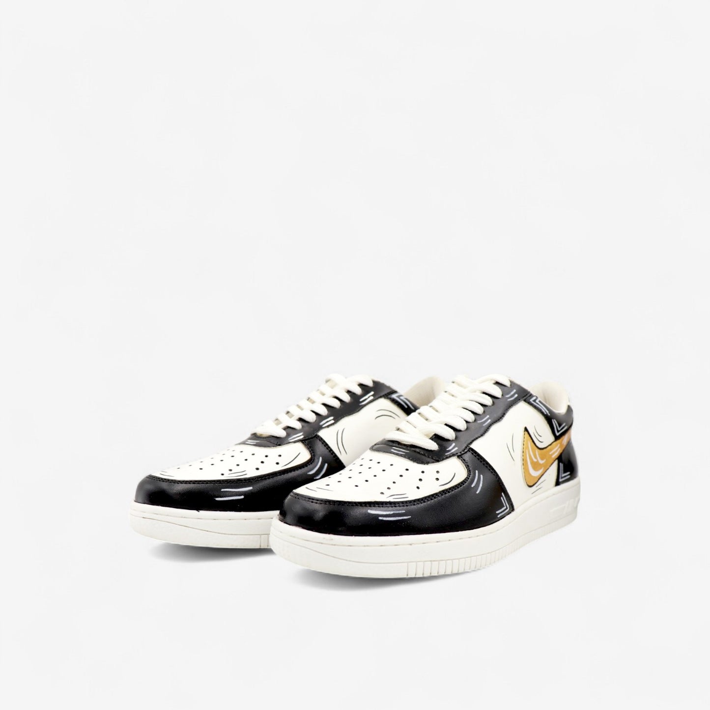 Lemon Sea Black Hand-Painted Shoe