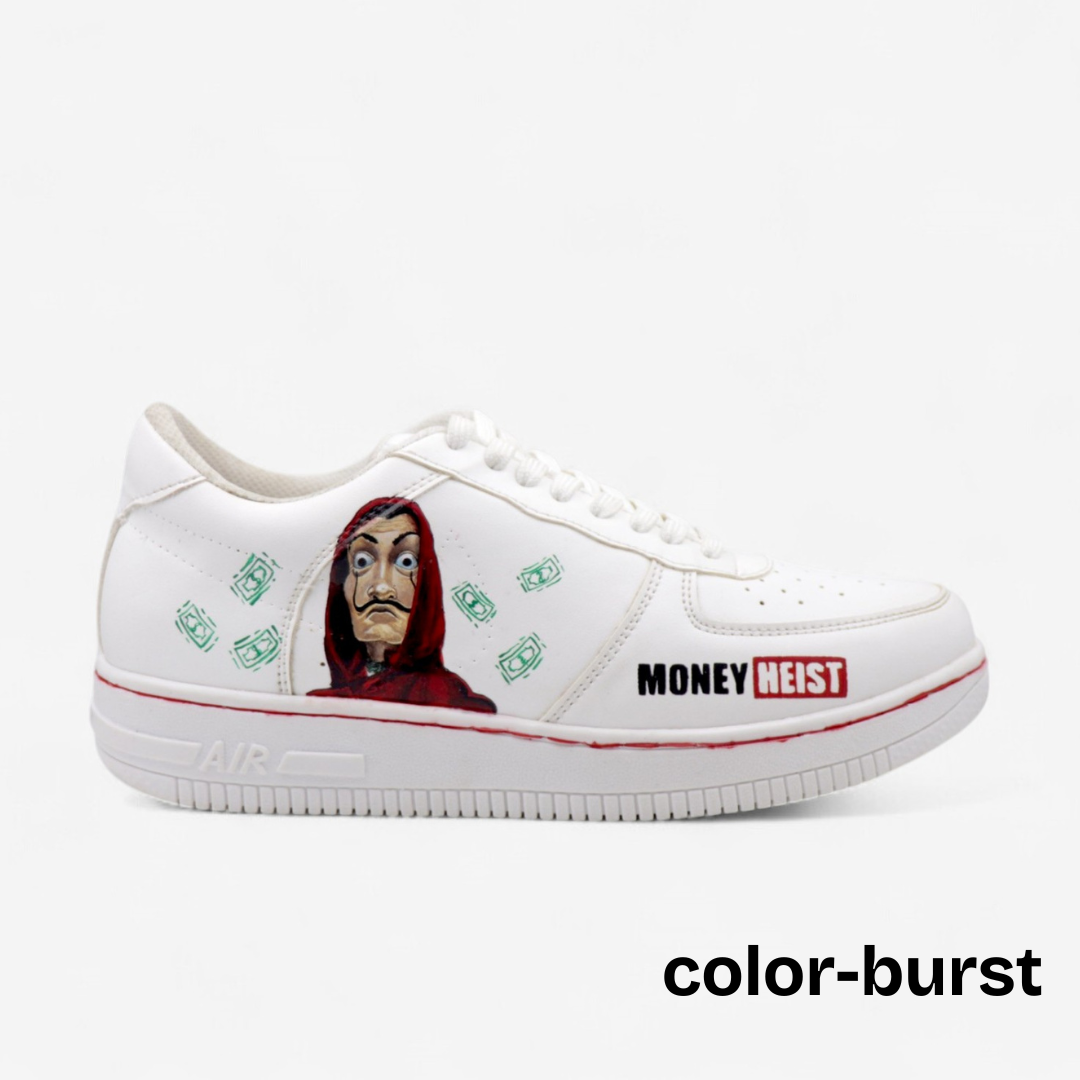 Money Heist Hand-Painted Custom Sneakers – Limited Edition